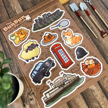 Load image into Gallery viewer, BunBun Pin Club May 2024 - England | Sticker Sheet