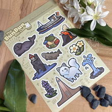 Load image into Gallery viewer, BunBun Pin Club April 2024 - Iceland | Sticker Sheet