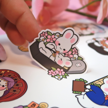 Lade das Bild in den Galerie-Viewer, Lila Stickerbogen – Buns mit Jobs | Stickerbogen