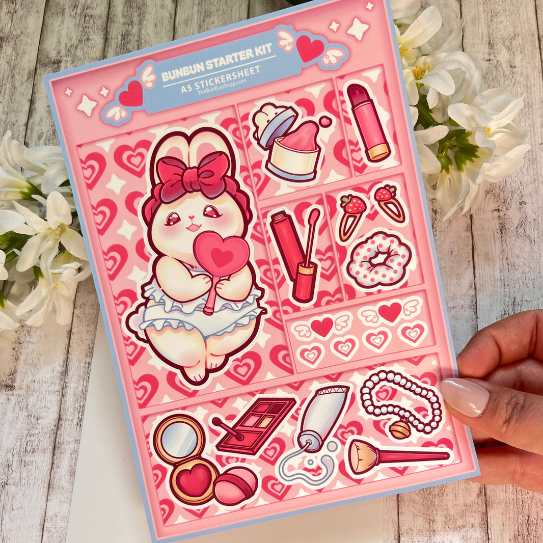 Adorable BunBun Starter Kit - Sticker Sheet | Sticker