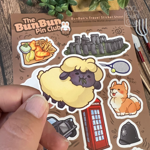 BunBun Pin Club May 2024 - England | Sticker Sheet