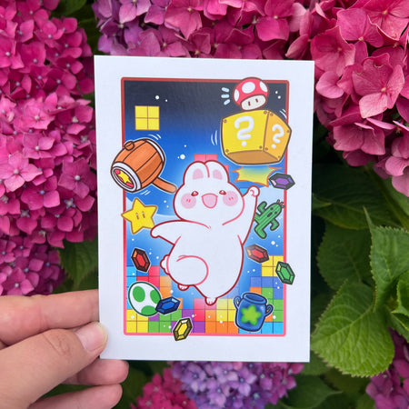 Level-Up Gamer Bunny | Postcard