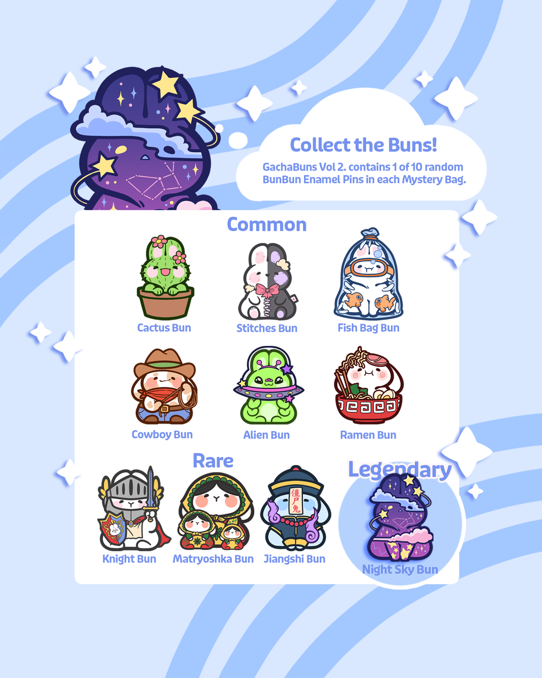 [Pre-order] Gacha Buns Vol. 2 - Blind Bags | Enamel Pin