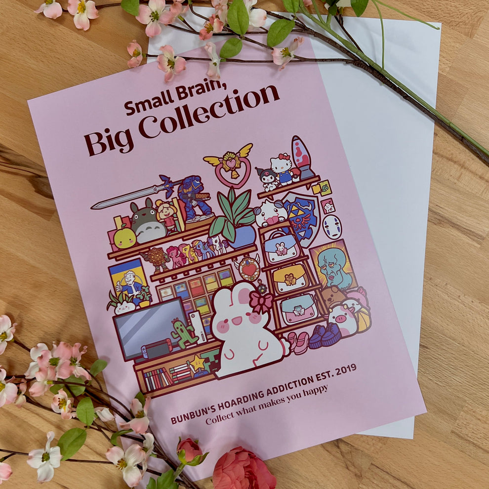 Big Collection Small Brain, Big Collection - Meme Buns | Poster – TheBunBunShop