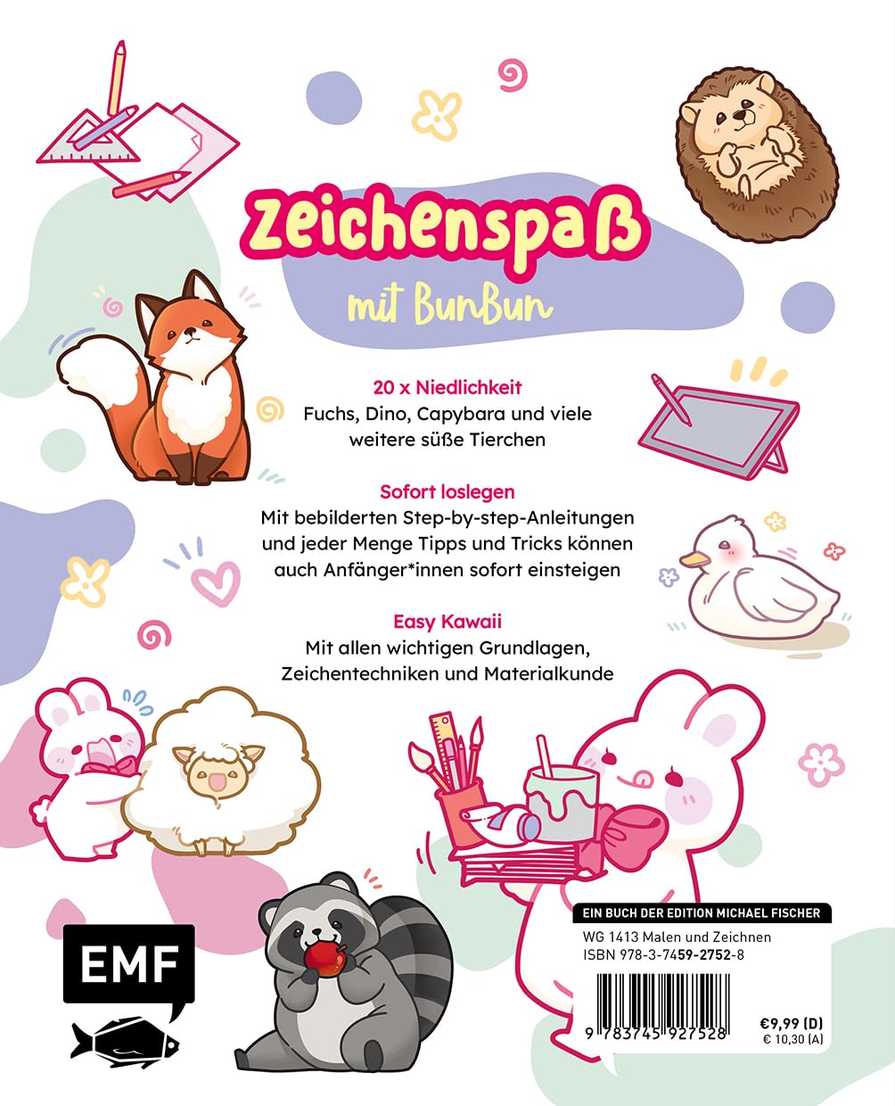 Zeichenbuch Vorschau – BackCover "BunBun Kawaii zeichnen"