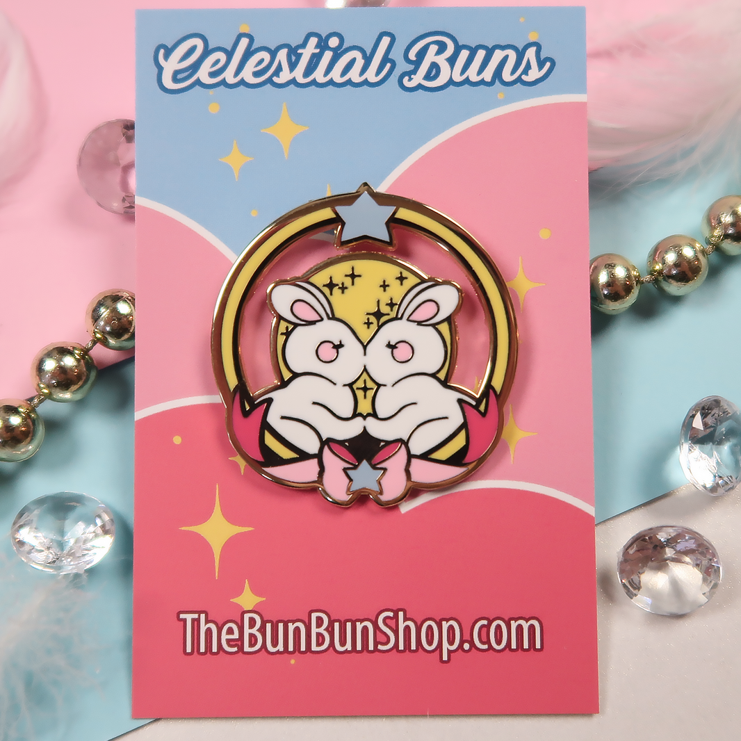 Kissing Moon Bun Couple - Celestial Buns | Enamel Pin