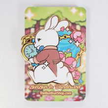 Load image into Gallery viewer, White Rabbit Bun - BunBun in Wonderland | Enamel Pin
