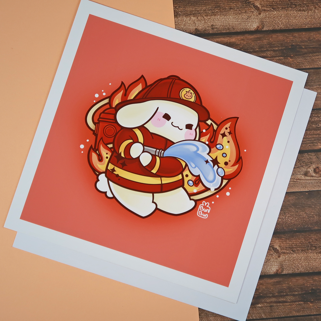 Fire Fighter Bun - Buns with Jobs | Print