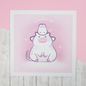 Pastel Cow & Bun | Print