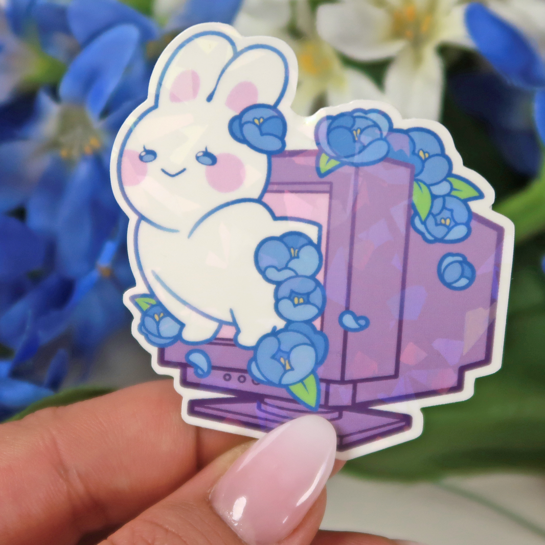 Holographic Retro PC Bun - Video Game Buns | Sticker