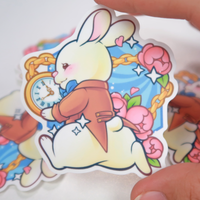 Weißes Kaninchen Bun - BunBun im Wunderland | Sticker